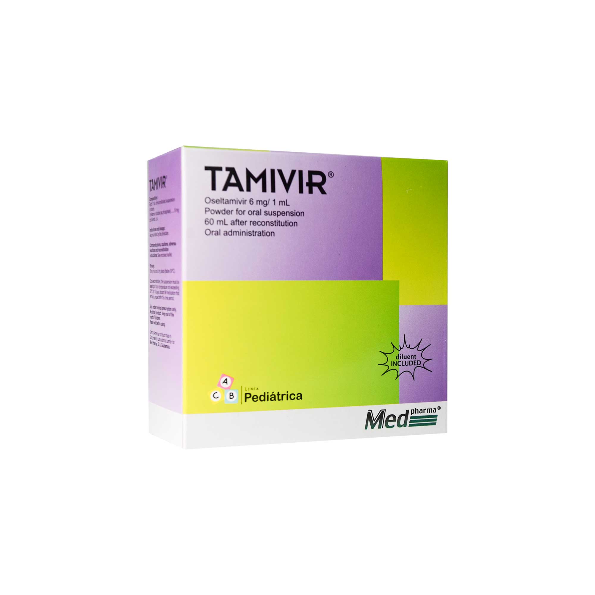 1011650 TAMIVIR 6MG/1ML POLVO PARA SUSPENSION ORAL X 60 ML+DILUYENTE - Imagen 1
