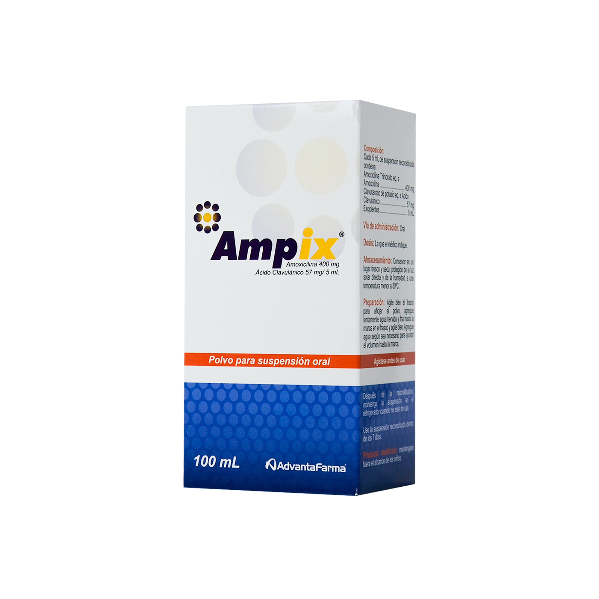 1017565 AMPIX 400MG+57MG/5 ML POLVO PARA SUSPENSION X 100 ML - Imagen 1