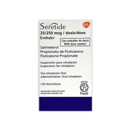 Imagen de SERETIDE EVOHALER 25/250 MCG X 120 DOSIS