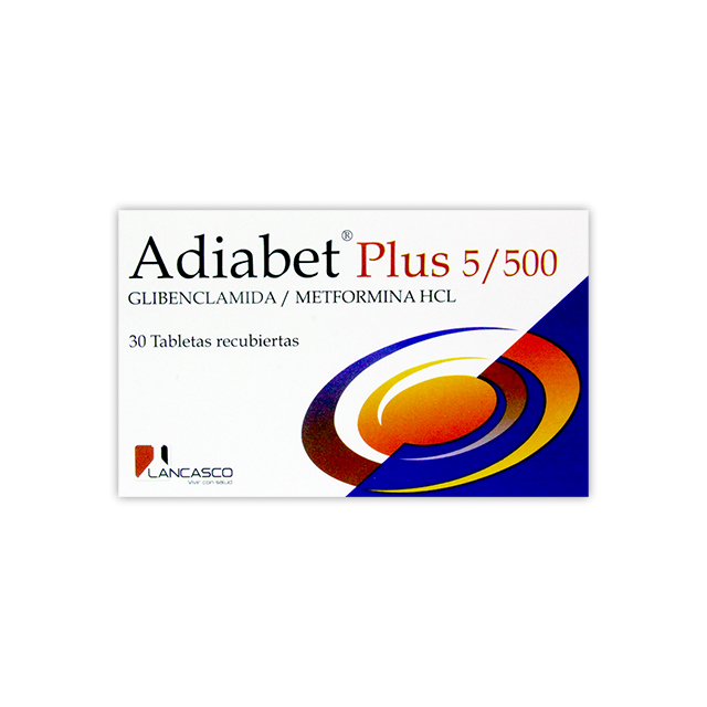 Imagen de ADIABET PLUS 5/500 MG X 30 TABLETAS RECUBIERTAS