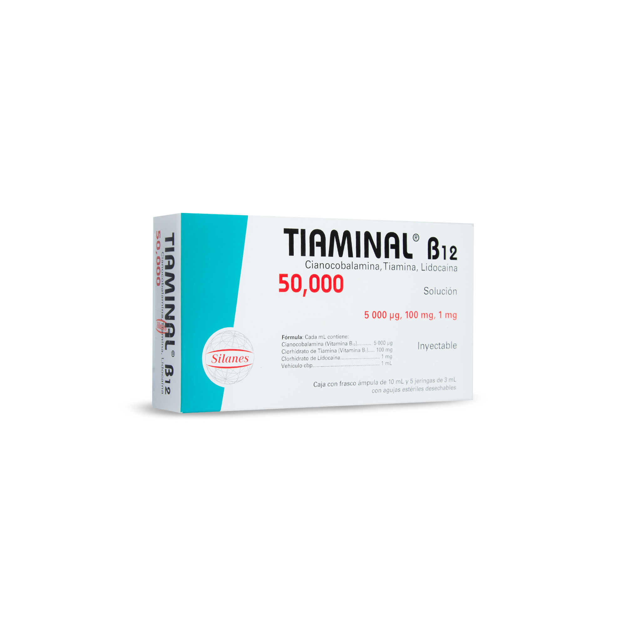 TIAMINAL B12 50000 SOLUCION INYECTABLE X AMPOLLA+5 JERINGAS Imagen de TIAMINAL B12 50000 SOLUCION INYECTABLE X AMPOLLA+5 JERINGAS