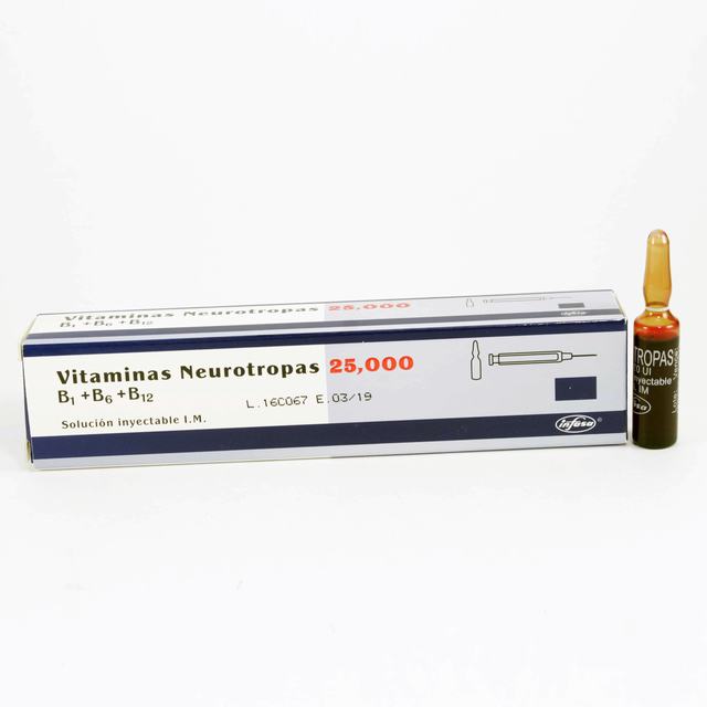 Imagen de VITAMINAS NEUROTROPAS 25000 INYECTABLE IM