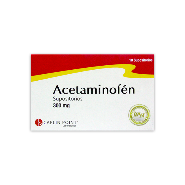 Imagen de ACETAMINOFEN 300MG X 10 SUPOSITORIOS CAPLIN