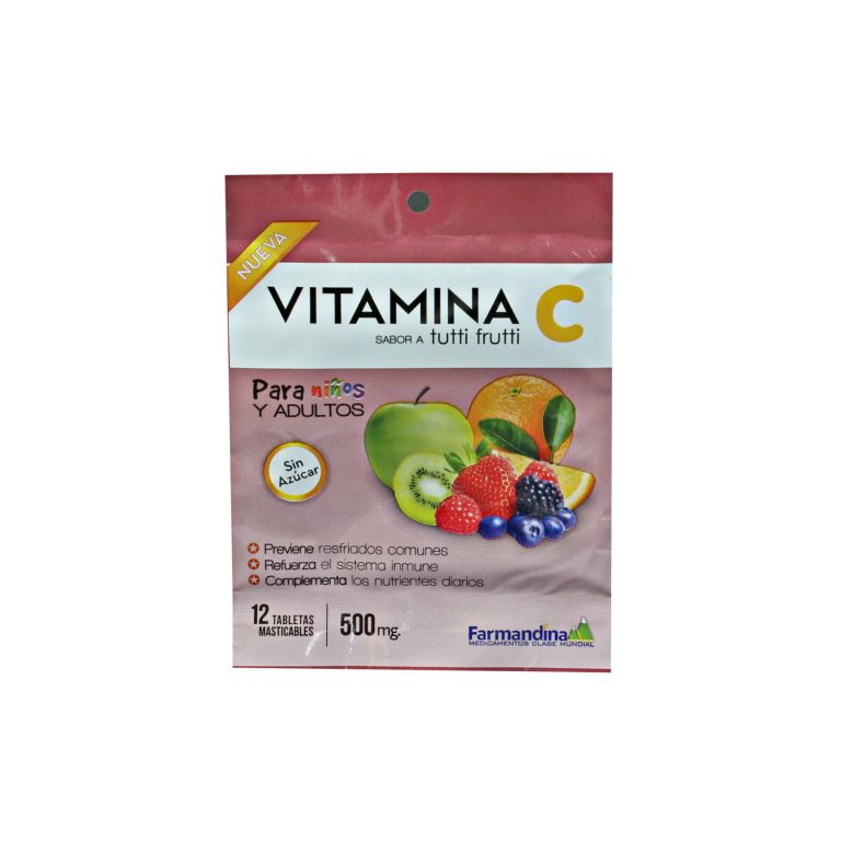 Imagen de VITAMINA C 500MG SOBRE X 12 TABLETAS TUTTI FRUTTI FARMANDINA