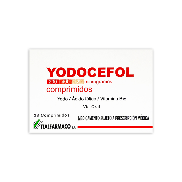 Imagen de YODOCEFOL 200/400/2 MCG X 28 COMPRIMIDOS