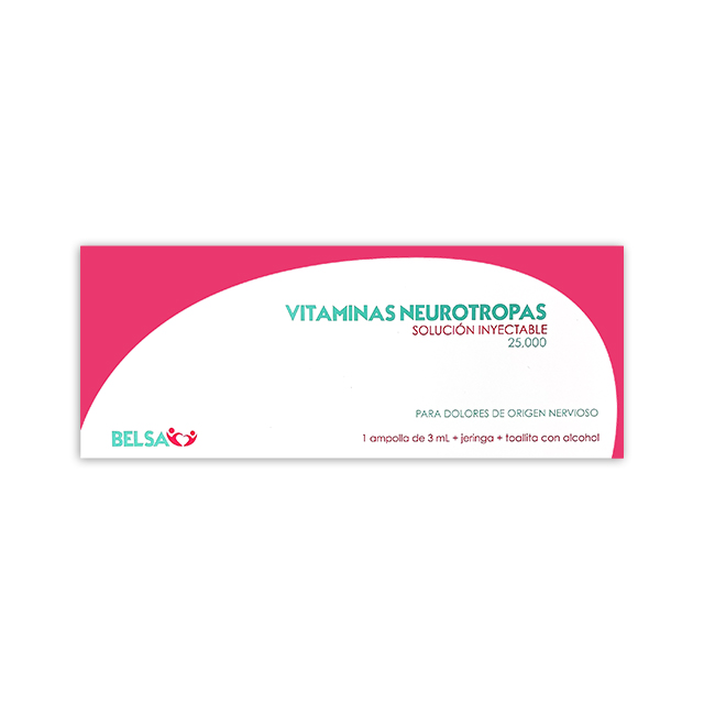 Imagen de VITAMINAS NEUROTROPAS 25000 X AMPOLLA BELSA