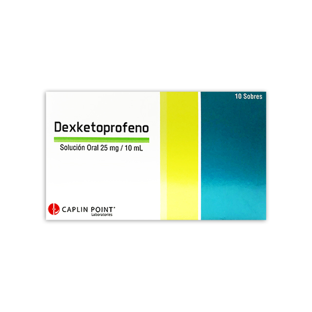 DEXKETOPROFENO SOLUCION ORAL 25MG/10ML X 10 SOBRES CAPLIN Imagen de DEXKETOPROFENO SOLUCION ORAL 25MG/10ML X 10 SOBRES CAPLIN