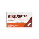 Imagen de EFINEX MET XR 1000/1MG X 30 TABLETAS
