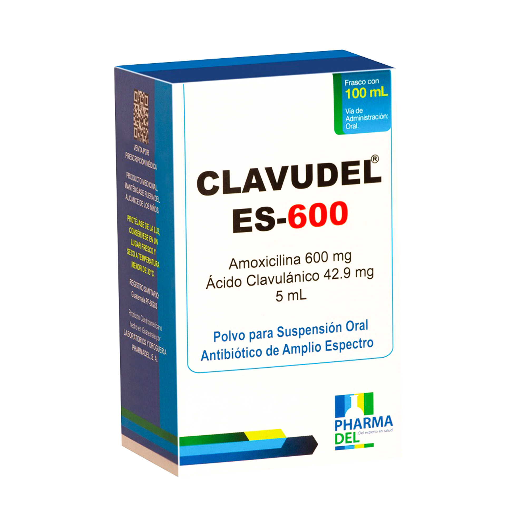 CLAVUDEL ES 600MG+42.9MG/5ML POLVO PARA SUSPENSION X 100 ML Imagen de CLAVUDEL ES 600MG+42.9MG/5ML POLVO PARA SUSPENSION X 100 ML