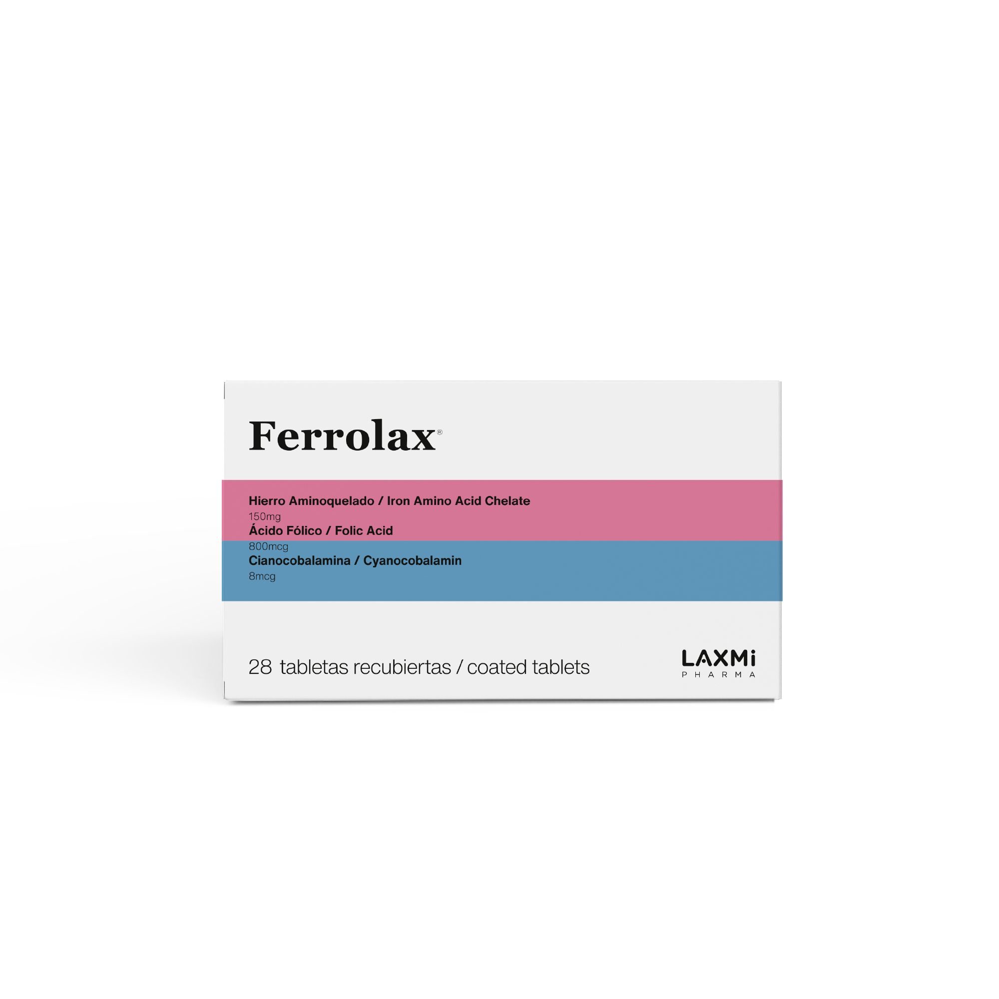 FERROLAX 150MG/800MCG/8MCG X 28 TABLETAS RECUBIERTAS Imagen de FERROLAX 150MG/800MCG/8MCG X 28 TABLETAS RECUBIERTAS