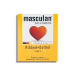 Imagen de MASCULAN TYPE 3 RIBBED MAS DOTTED * 3 CONDONES