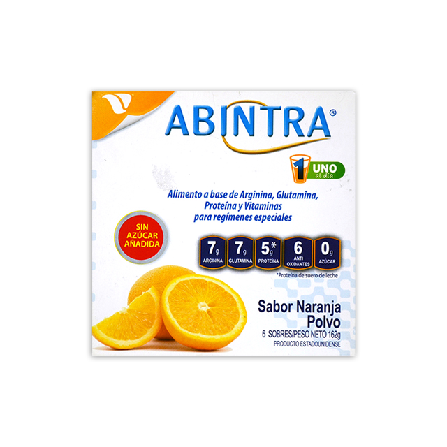 Imagen de ABINTRA POLVO SABOR NARANJA * 27 GRS