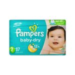 Imagen de PAMPERS TALLA 2 BABY DRY * 37 PAÑALES