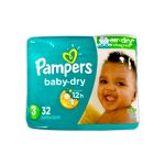 Imagen de PAMPERS TALLA 3 BABY DRY * 32 PAÑALES