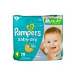 Imagen de PAMPERS TALLA 4 BABY DRY * 28 PAÑALES