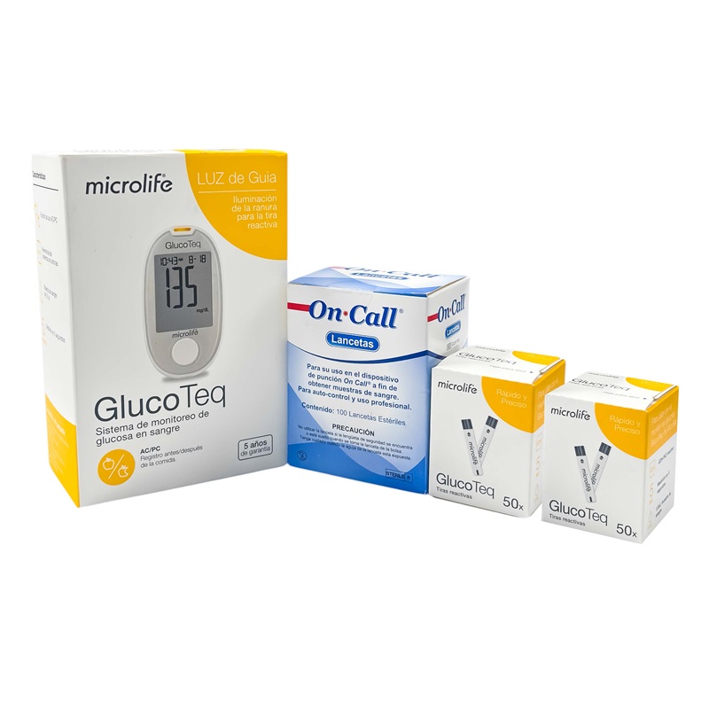 3006295 KIT DE INICIO GLUCOTEQ+TIRAS+LANCETAS - Imagen 1
