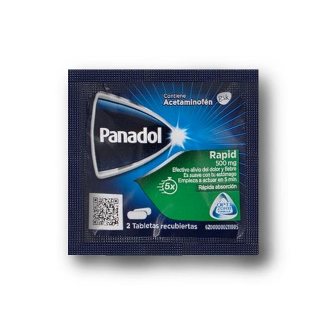 1018526 PANADOL RAPID 500MG X2 TABLETAS RECUB - Imagen 1